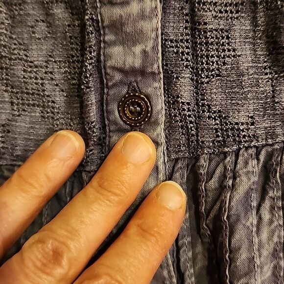 Rachel Zoe cotton lace & eyelet swing tank top SZ Medium flowy button detail - Picture 11 of 12